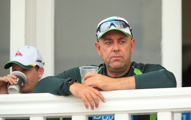 Australia head coach Darren Lehmann enjoys a drink on the Trent Bridge balcony during the Ashes.