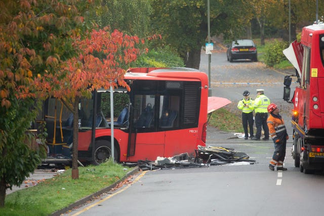 Bus accident in Orpington