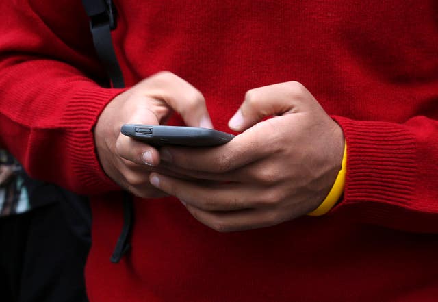 Child using a smartphone