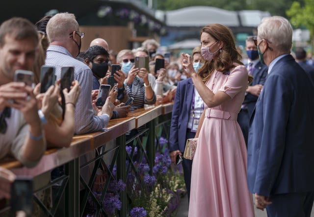 The Duchess of Cambridge talks to spectators