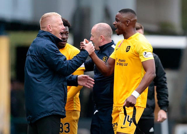 Gary Holt (left) has steered Livi up to fifth place in the Ladbrokes Premiership table