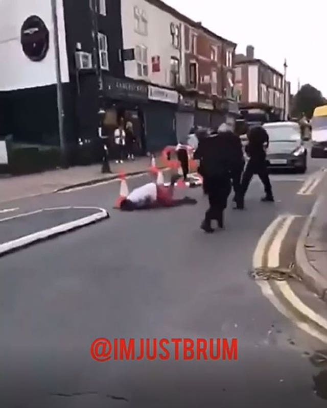 Police ran over in Birmingham