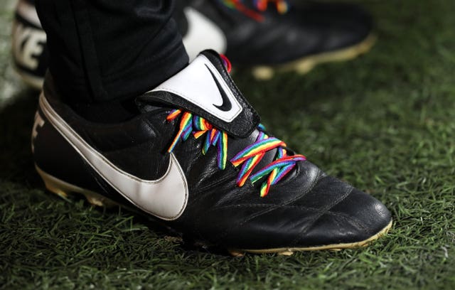 Various UK clubs have supported the rainbow laces initiative to support LGBT (PA)