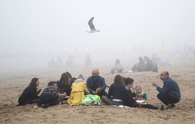 A misty Portobello Beach