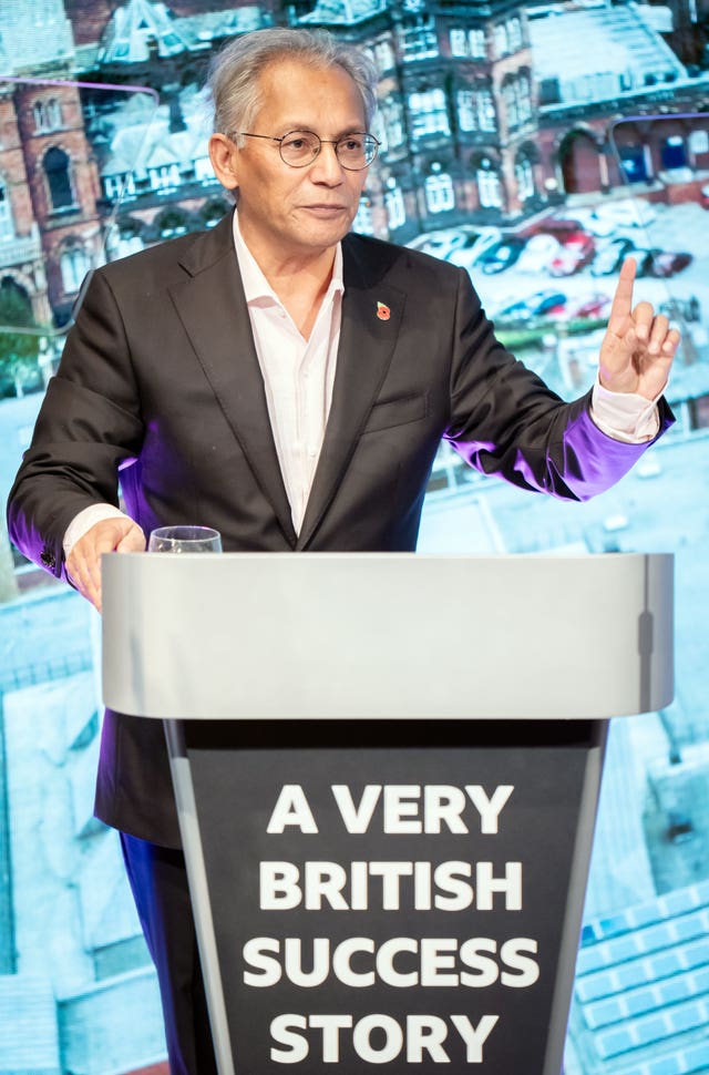 BBC chairman Samir Shah delivers a speech 