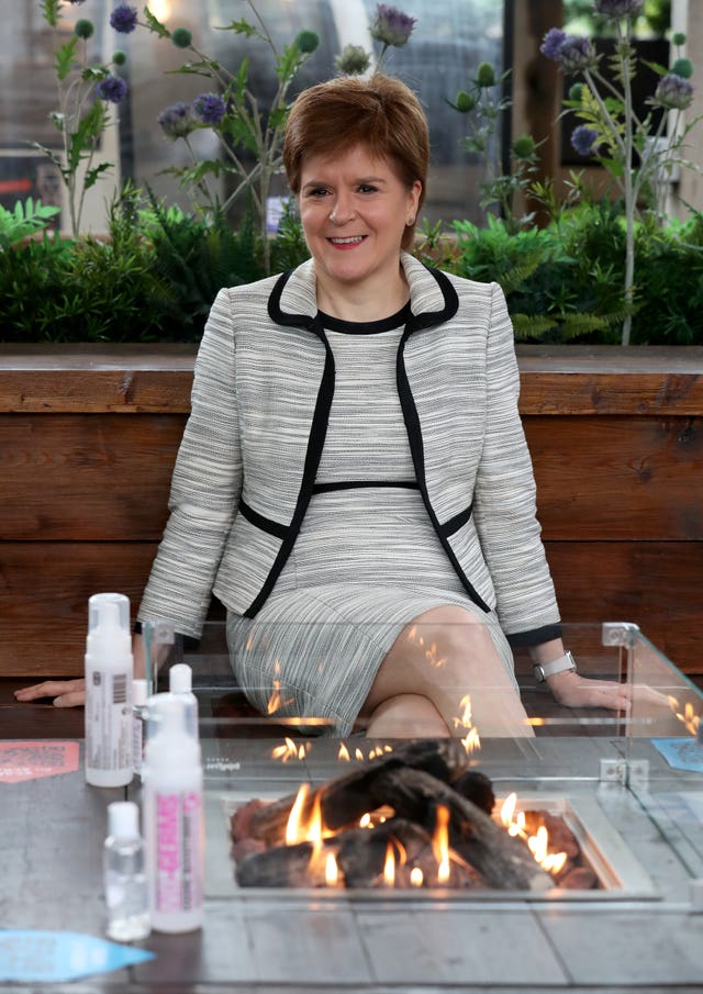 Scotland's First Minister Nicola Sturgeon is due to announce whether the country can move into the next phase of its lockdown easing (Andrew Milligan/PA)