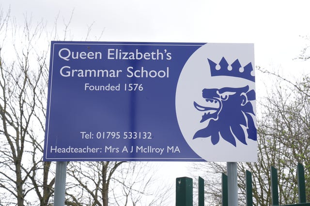 Sign for the Queen Elizabeth's Grammar School in Faversham