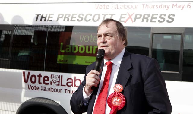 John Prescott with The Prescott Express on the 2010 campaign trail