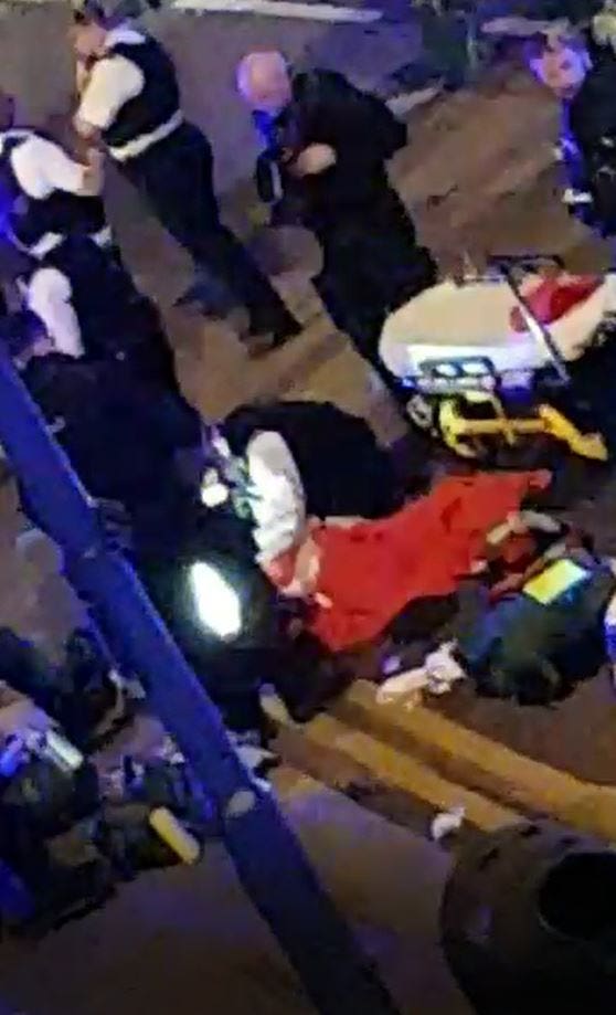 Police officer stabbed in east London