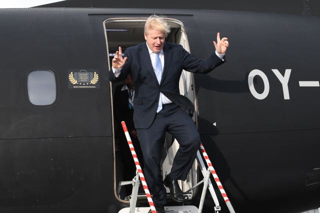 Boris Johnson touches down in Cardiff