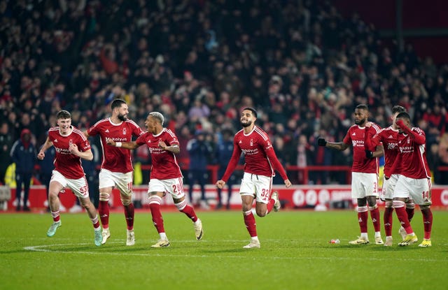 Nottingham Forest won a penalty shootout against Bristol City in the last FA Cup replay of this season's competition (Joe Giddens/PA)