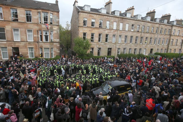 Glasgow immigration protest