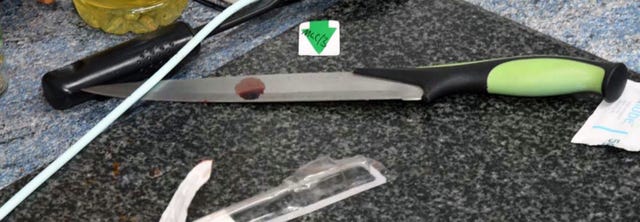 The knife allegedly used to fatally attack 14-year-old Scarlett Vickers 