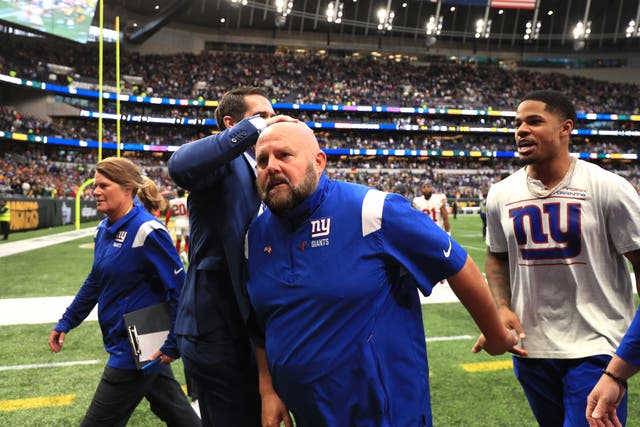 New York Giants head coach Brian Daboll celebrates victory