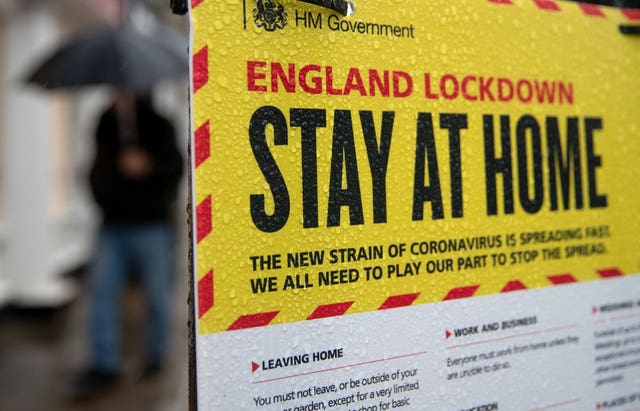 A Government sign warning people to stay at home during the pandemic