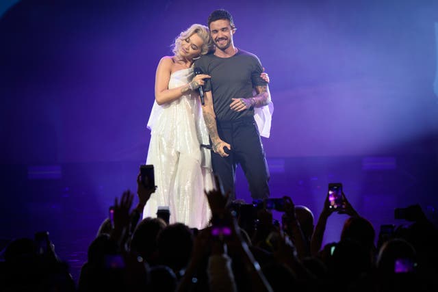 Rita Ora and Liam Payne on stage together