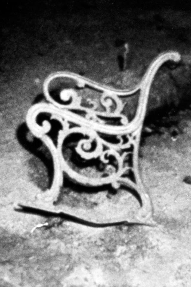 A cast-iron deck bench on the wreck (Woods Hole Oceanographic Institute 1986/PA)