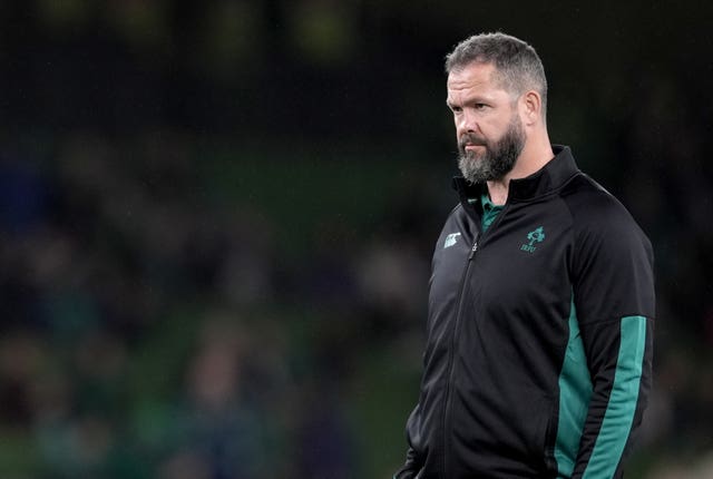 Andy Farrell in Ireland gear on the pitch 