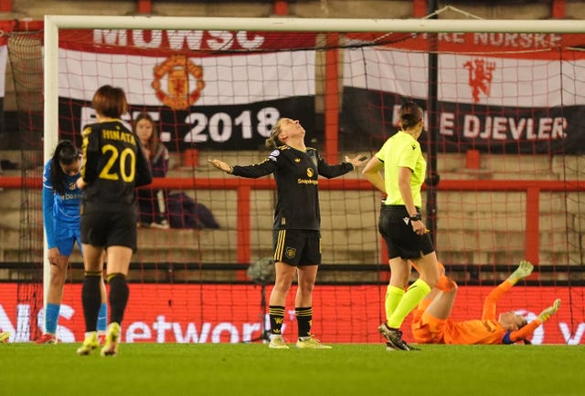 Manchester United’s Julia Zigiotti Olme celebrates scoring