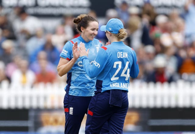 Kate Crods (left) celebrates