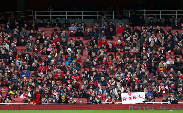 There were plenty of empty seats as Arsenal hosted Watford in the Premier League on Sunday