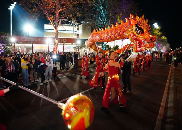 China fans gathered ahead of the Group D match against England at the Hindmarsh Stadium in Adelaide