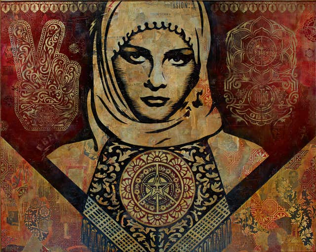 An art piece by Shepard Fairey