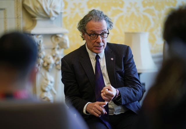 Ian Russell speaks to journalists at Admiralty House