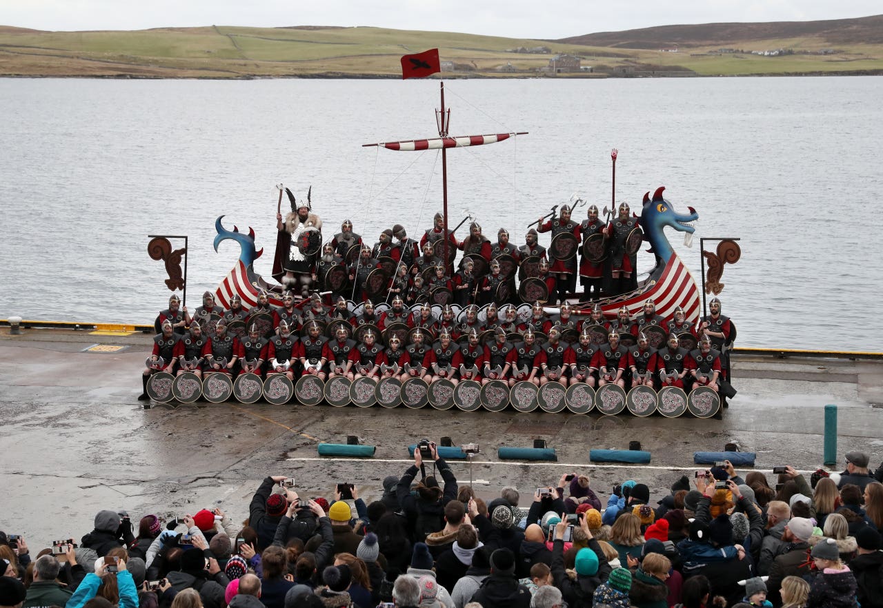 In Pictures Vikings march in Lerwick as Up Helly Aa recreates Norse