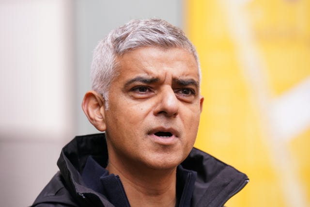 London mayor Sadiq Khan (Jonathan Brady/PA)