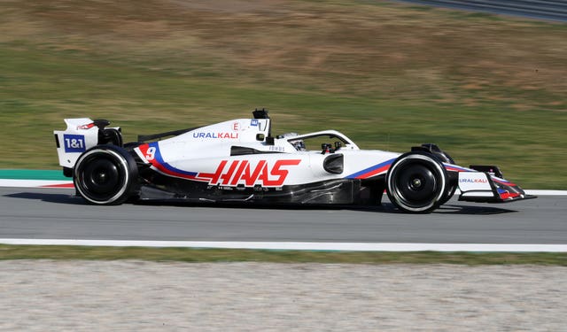 Mazepin in action for Haas during the pre-season test in Barcelona 