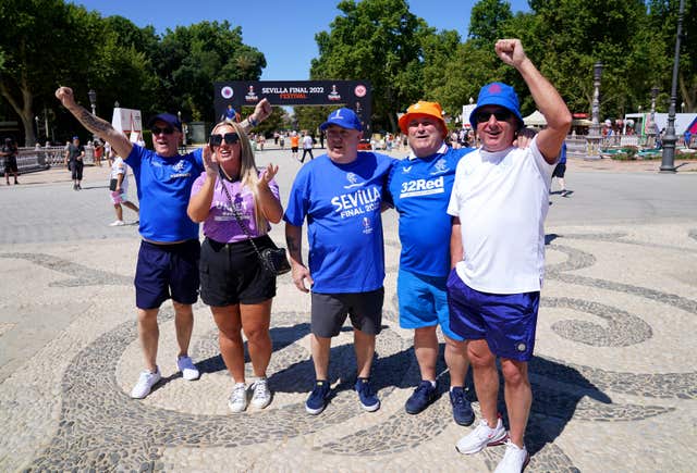 Around 100,000 Rangers fans are expected in Seville 