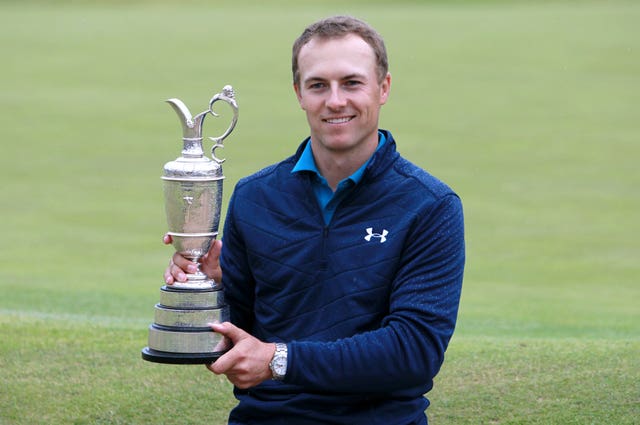Jordan Spieth holds the Claret Jug
