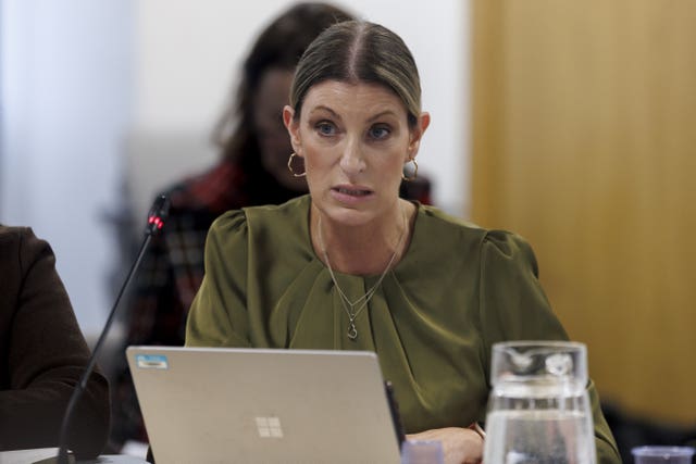Linda Dillon at the Northern Ireland Policing Board meeting