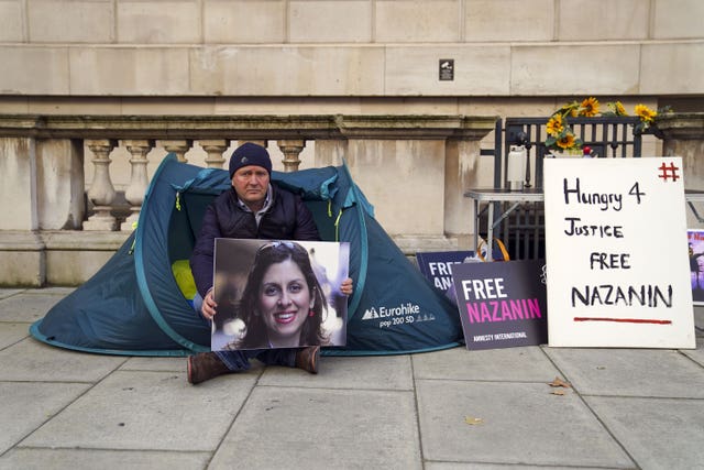 Richard Ratcliffe outside the Foreign Office in London on October 25