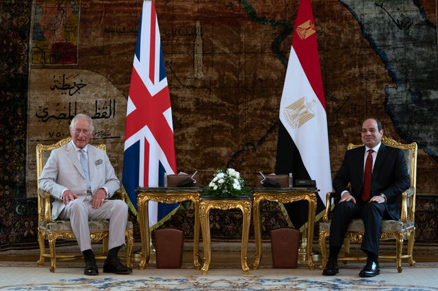 The Prince of Wales meets the President of Egypt