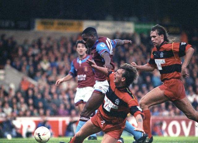 Dalian Atkinson in action against QPR at Villa Park