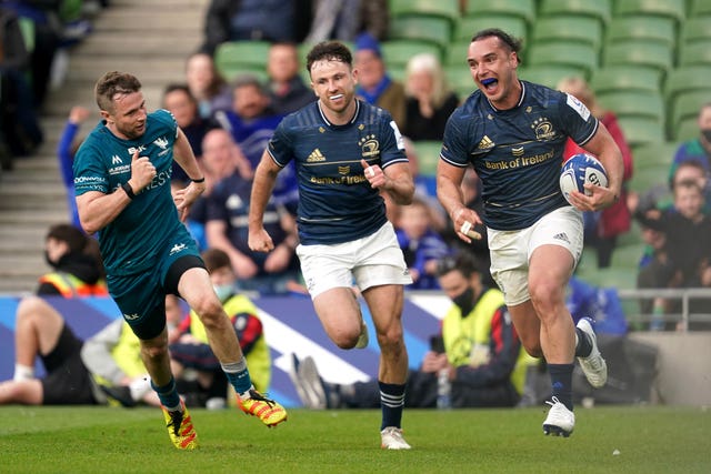 James Lowe, right, joined Leinster in 2017