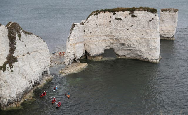 Old Harry Rocks off the Dorset coast 