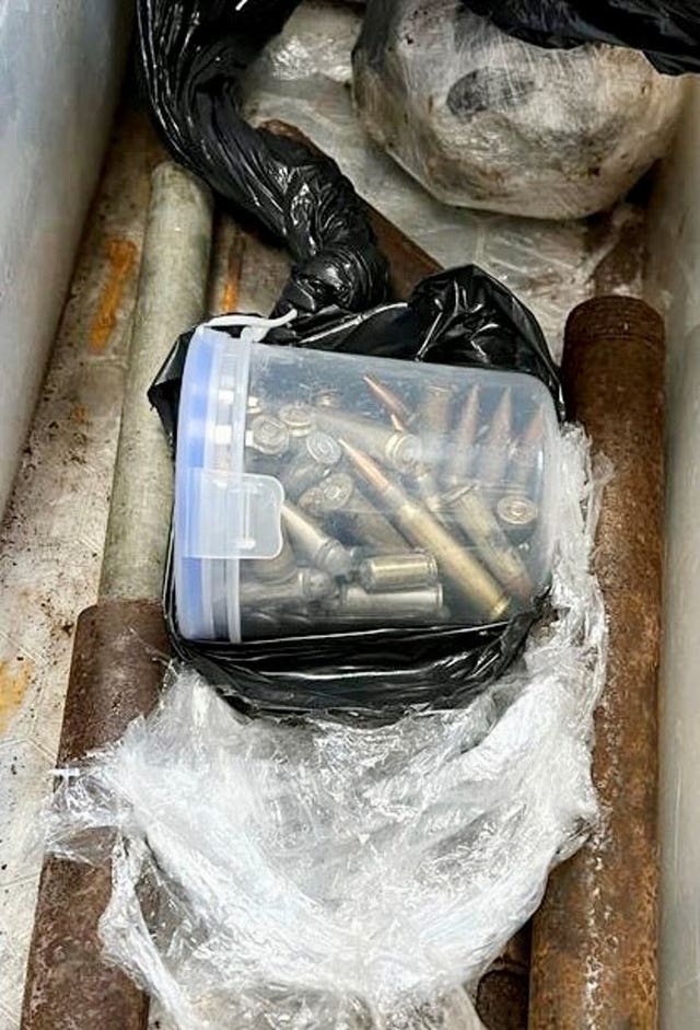 Ammunition seized by police during a dawn raid in south-east London 