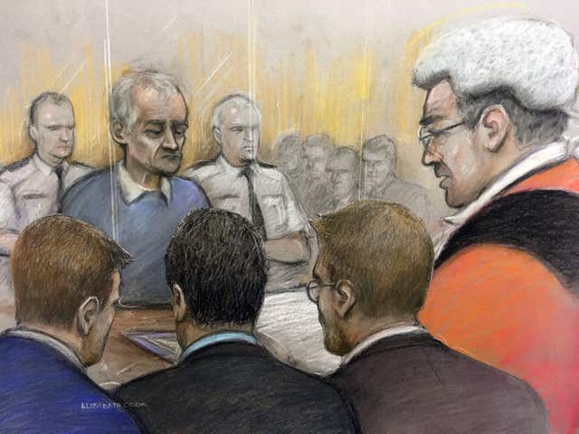 Judge Clement Goldstone QC sentences former football coach Barry Bennell at Liverpool Crown Court (Elizabeth Cook/PA)