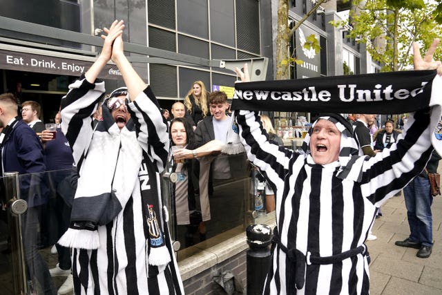 Newcastle fans were in party mood