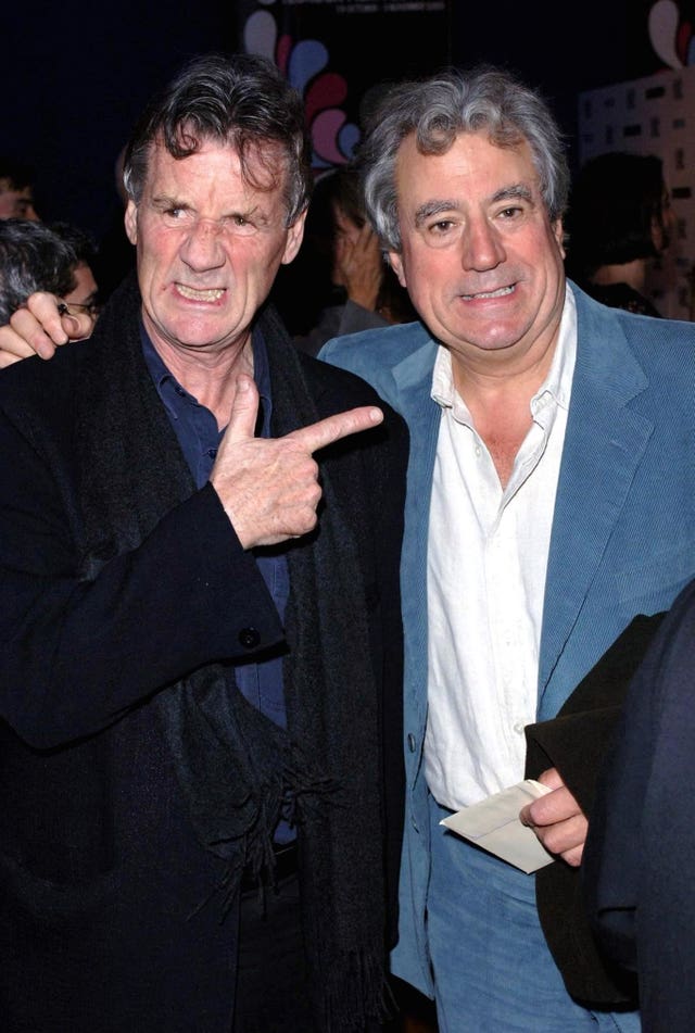 The late Terry Jones (right) with Sir Michael Palin 