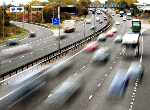 Vehicles on a motorway