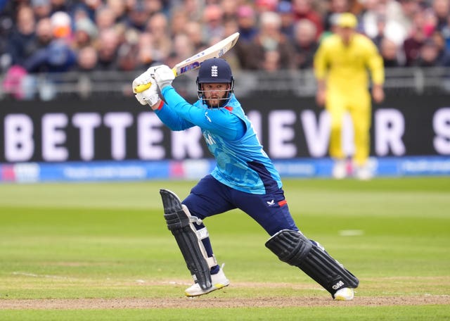 Ben Duckett batting for England in the fifth ODI against Australia