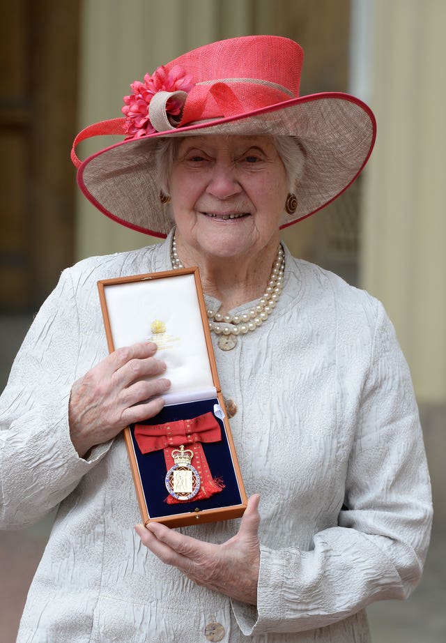 Baroness Williams after she was made a Member of the Order of the Companion of Honour in 2017