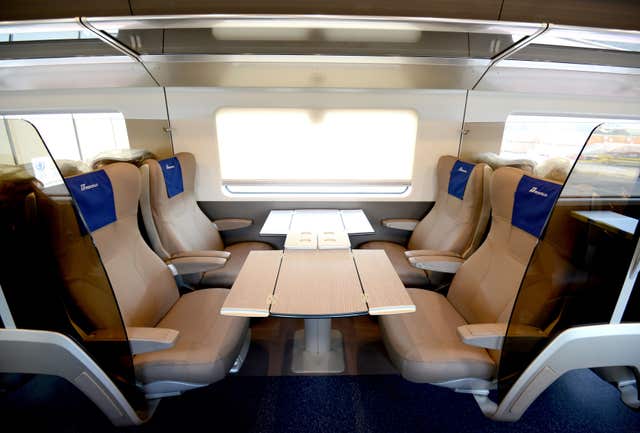 The interior of the Frecciarossa 1000