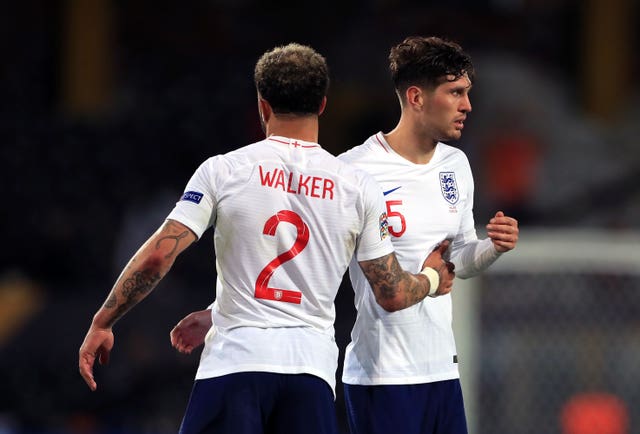 Kyle Walker (left) and John Stones formed part of England's defence at the World Cup (