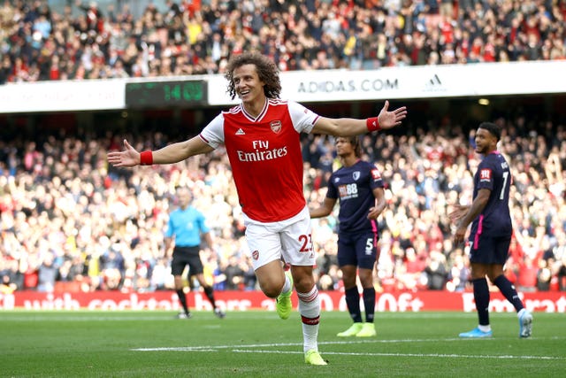 Defender David Luiz scored his first Arsenal goal, which was enough to beat Bournemouth at Emirates Stadium.