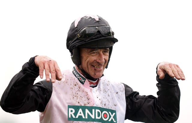 Davy Russell celebrates Aintree success